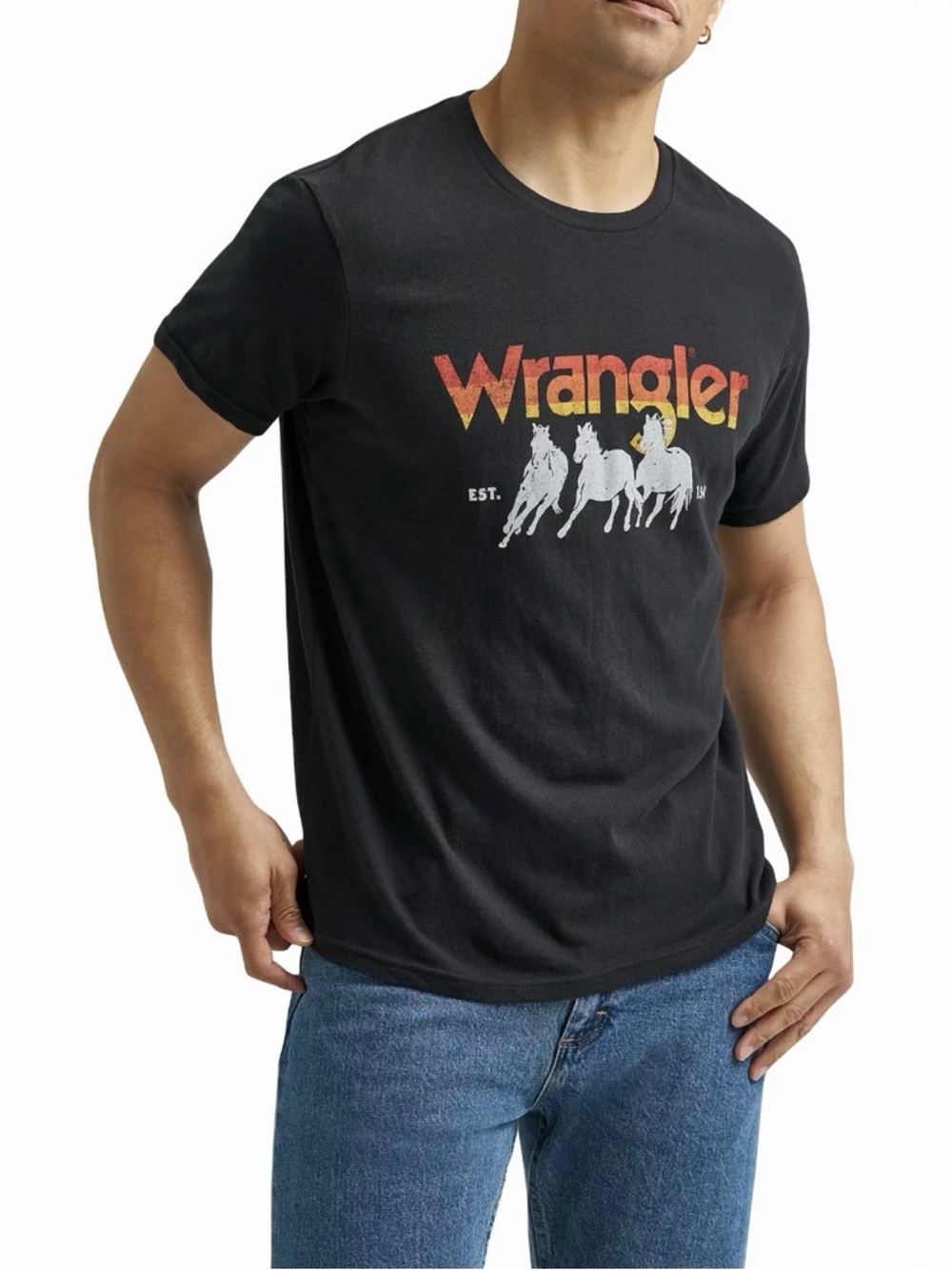 NWT - Wrangler Black Graphic Logo Tee